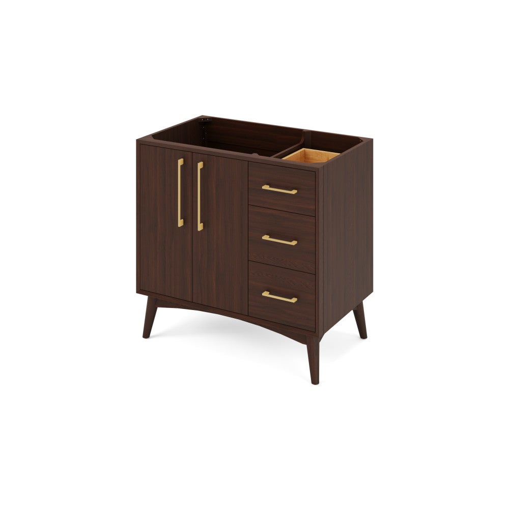 36" X 21-1/2" X 35" Dashwood Vanity Base *2nd Gen*, Finish: Dark Walnut