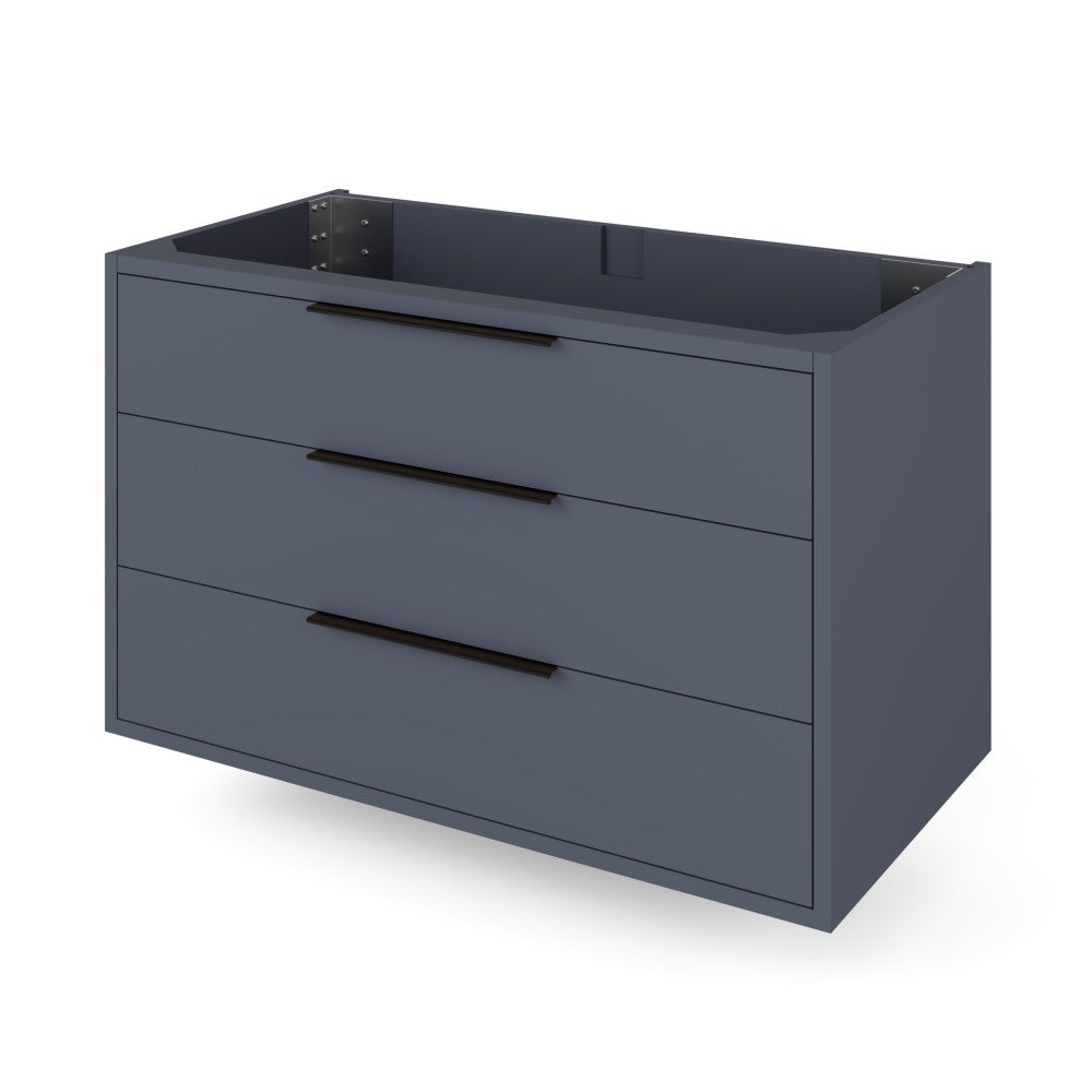 36" X 18" Gardner Wall-Mounted Vanity, Finish: Blue Steel