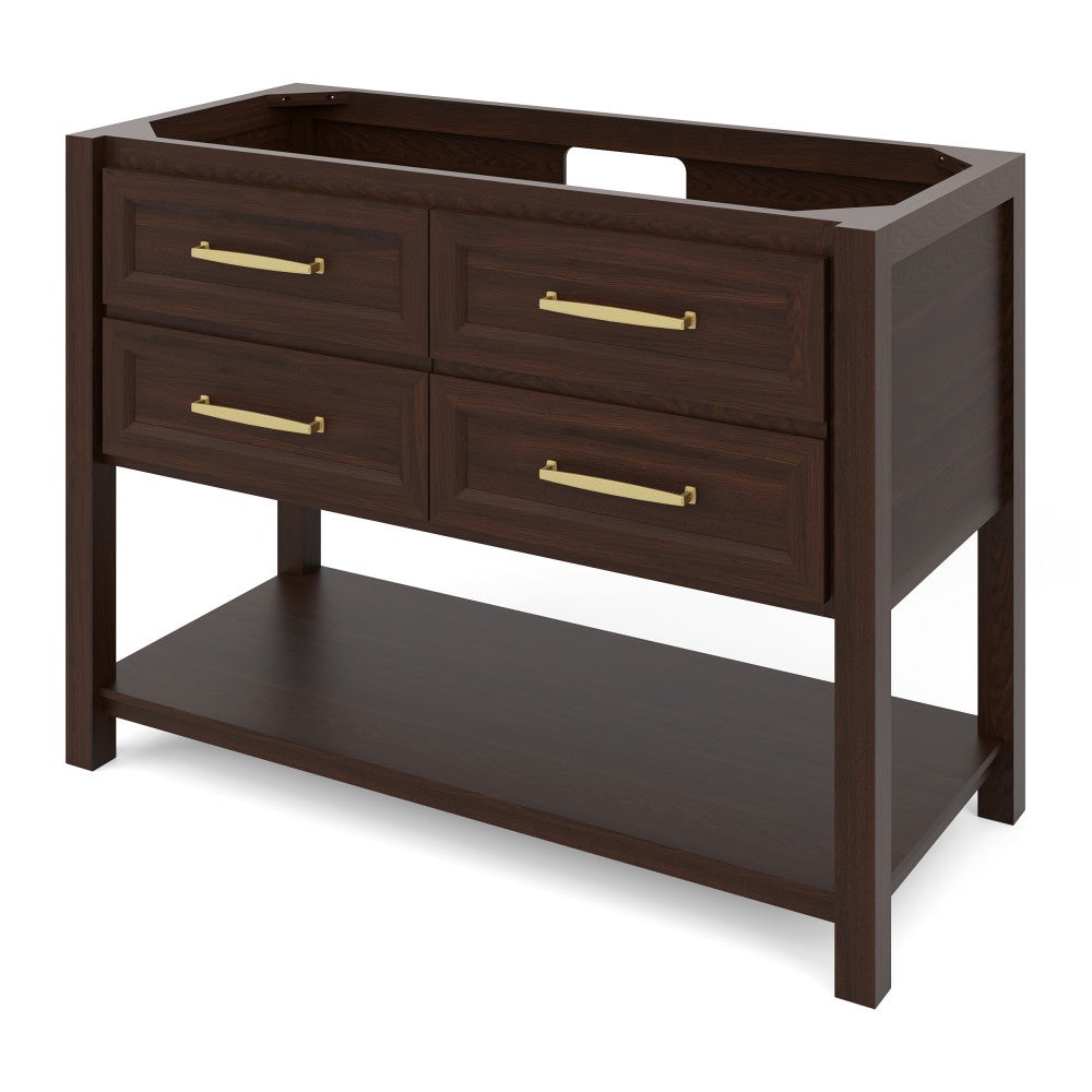 48" X 21-1/2" X 35" Kipling Vanity Base *2nd Gen*, Finish: Dark Walnut