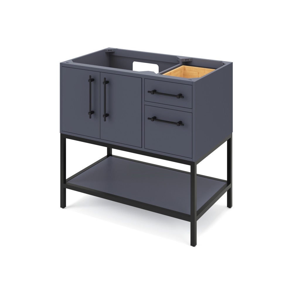 36" X 21-1/2" X 35" Pascal Vanity Base *2nd Gen*, Finish: Blue Steel