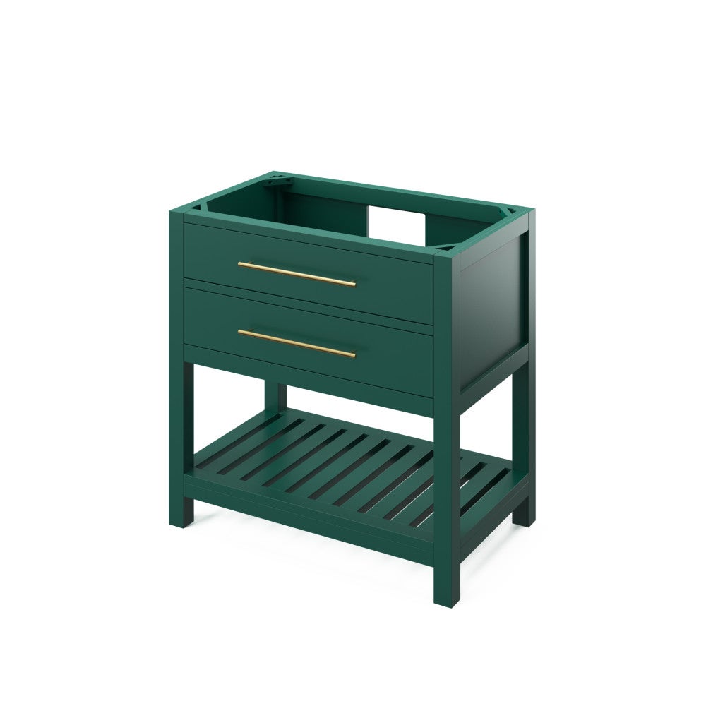 36" X 21-1/2" X 35" Wavecrest Vanity Base *2nd Gen*, Finish: Forest Green