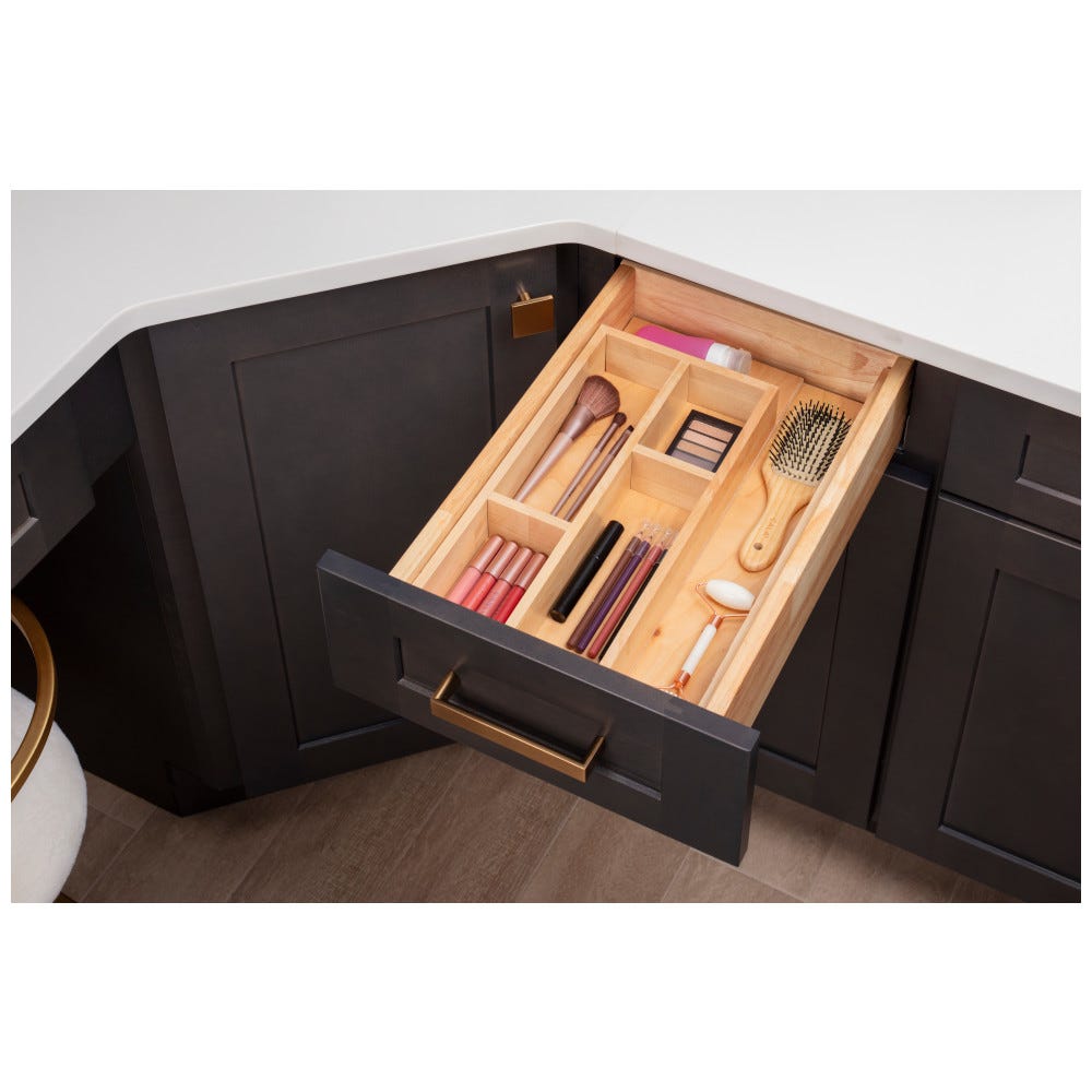7" - 12" Modern Vanity Insert in sleek finish, versatile size for bathroom organization, made by Hardware Resources