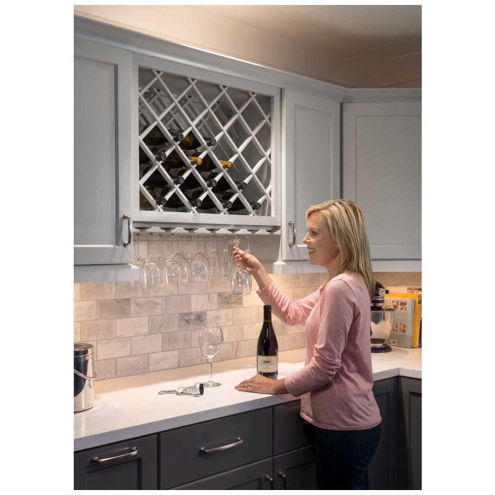 24" X 30" Beveled Wine Lattice Rack in Alder wood finish, perfect for stylish wine storage